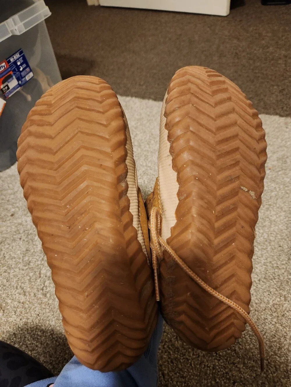 Sorel Women's Tan and Black Waterproof Duck Boots - Lace-Up Size 8